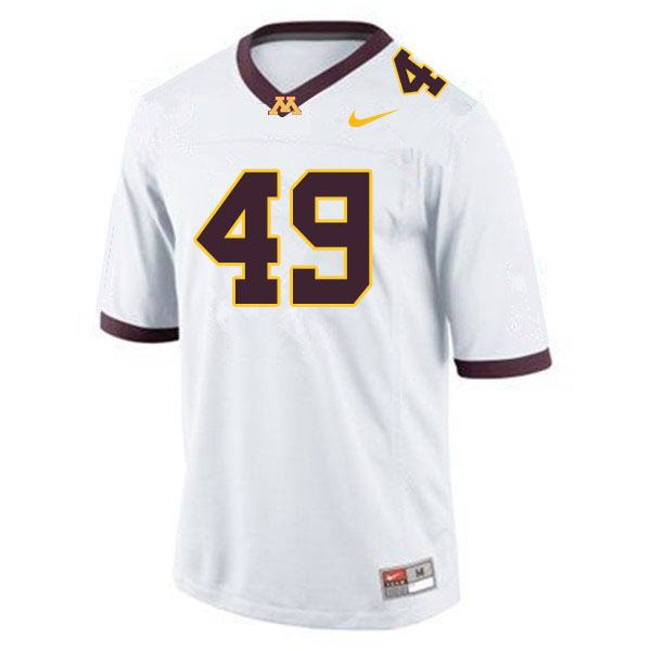 Men #49 Pete Bercich Minnesota Golden Gophers College Football Jerseys Sale-White - Click Image to Close
